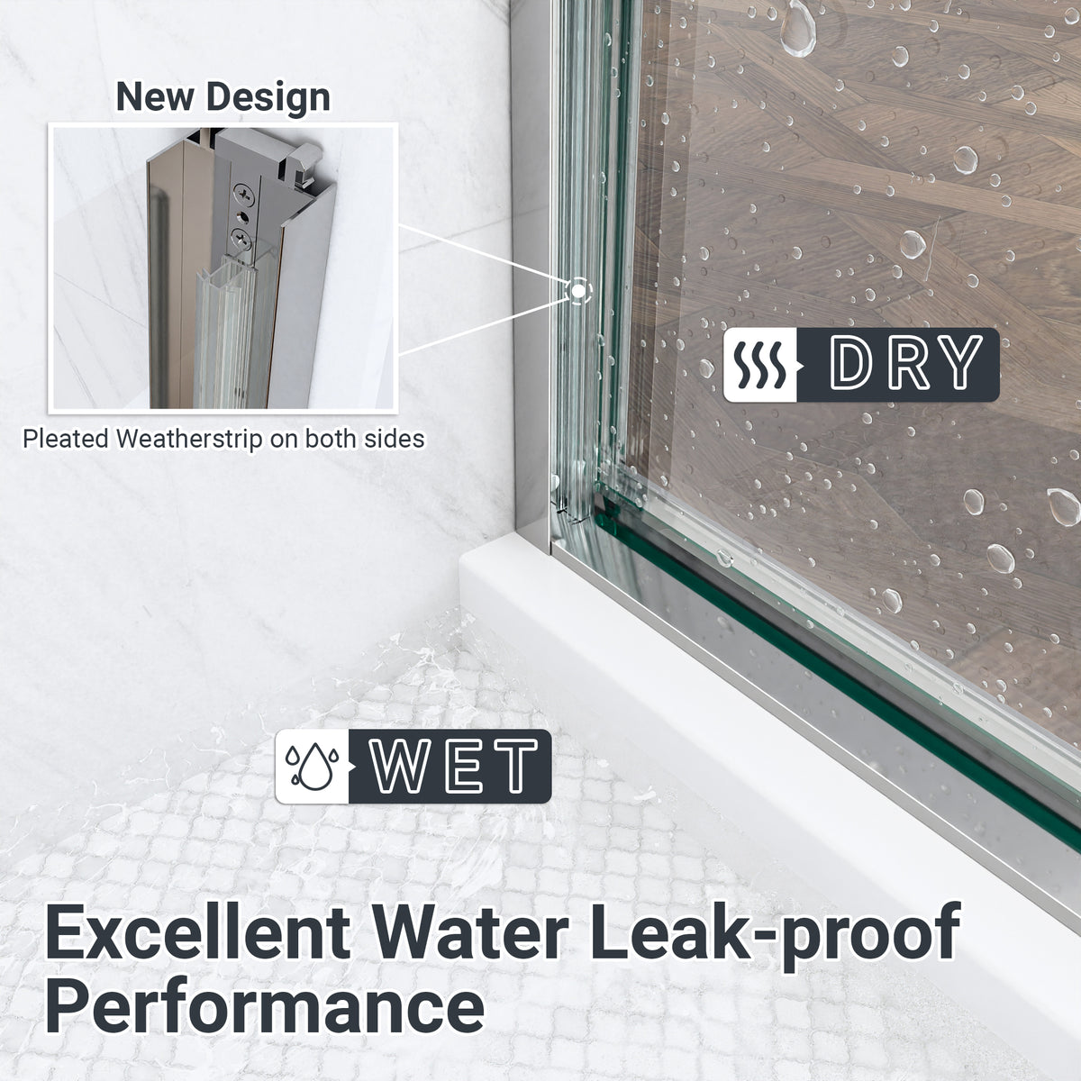 Semi-Frameless Double Sliding Shower Door