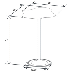 Fresno - Curved Cloud Shaped Bistro Bar Table Bar Table - Black