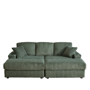3 Seater Sofa With 2 Ottomans For Living Room