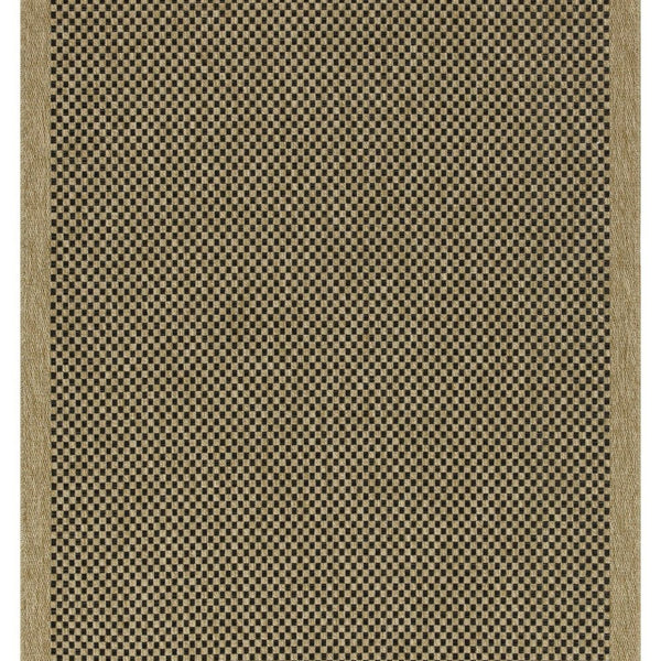 Earth - 5'3" X 7'3" Indoor, Outdoor Area Rug, Polypropylene - Jute / Black