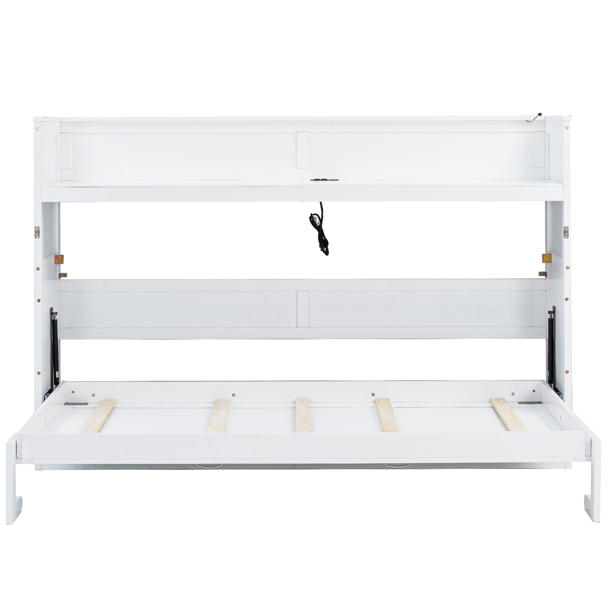 Murphy Bed With Desk, LED Light And USB Charging Station