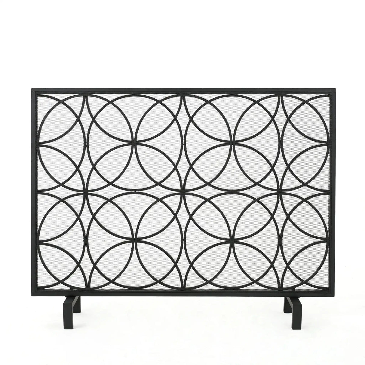 Thayer - Single Panel Iron Fireplace Screen With Geometric Design - Best Buy Furniture