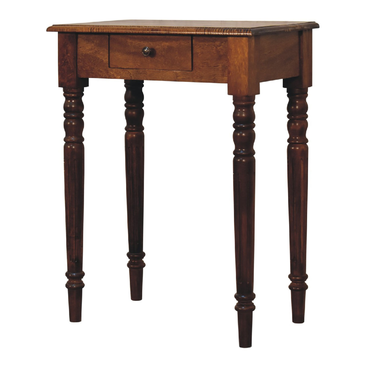 Artisan Furniture Solid Wood Chestnut Turned Leg Writing Desk, 1-Drawer