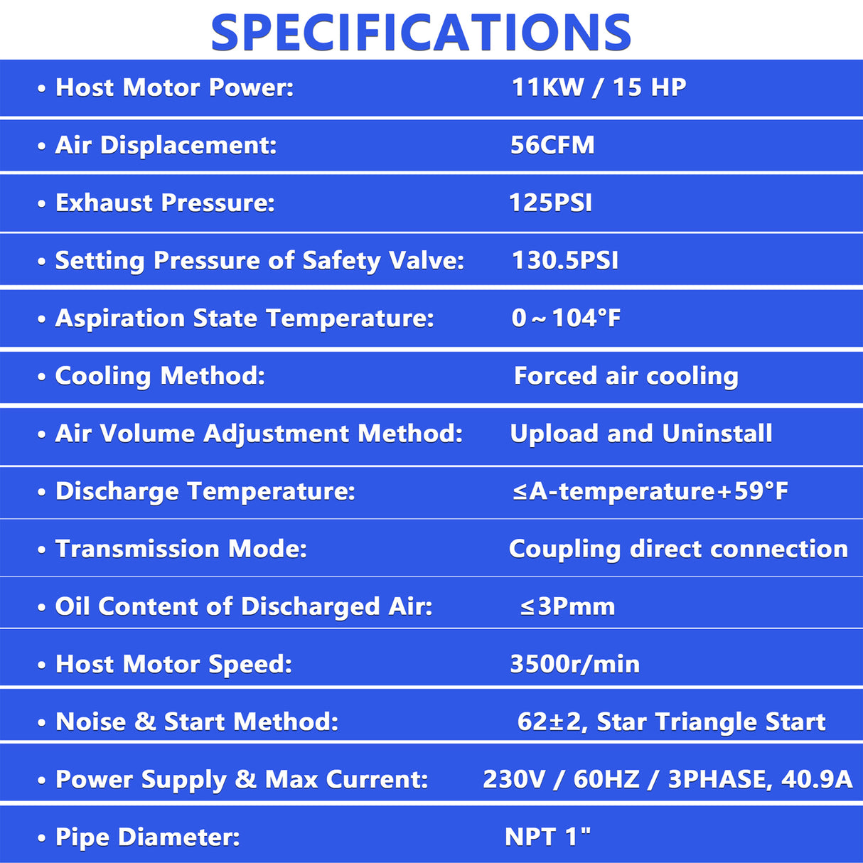 15HP Rotary Screw Air Compressor