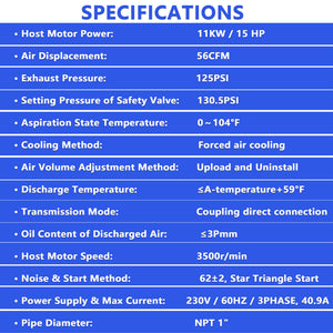 15HP Rotary Screw Air Compressor