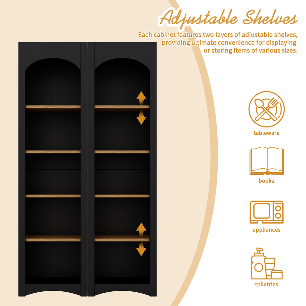 On-Trend Free Standing 5 Tier Bookshelves, Bookcases Set of 2