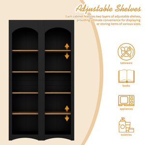 On-Trend Free Standing 5 Tier Bookshelves, Bookcases Set of 2
