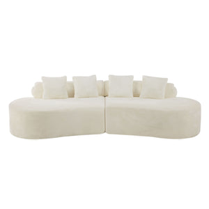 Modern Curved Sofa With Pillows