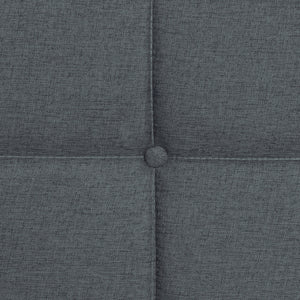 Queen Size Upholstered Platform Bed Frame With Button Tufted Linen Fabric Headboard - Dark Gray