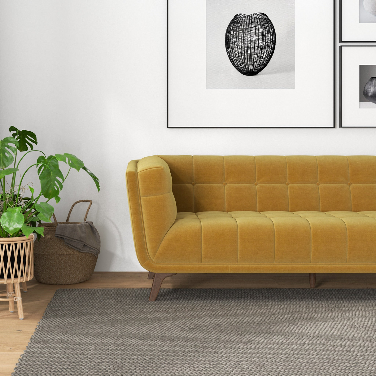 Addison Large Velvet Sofa