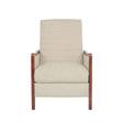 Mid Century Modern Fabric Channel Stitch Wood Pushback Recliner - Best Buy Furniture
