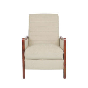 Mid Century Modern Fabric Channel Stitch Wood Pushback Recliner - Best Buy Furniture