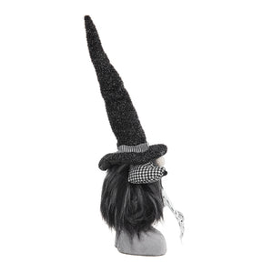 Set of 2 Black Fabric Gnomes with 'Boo' Banner