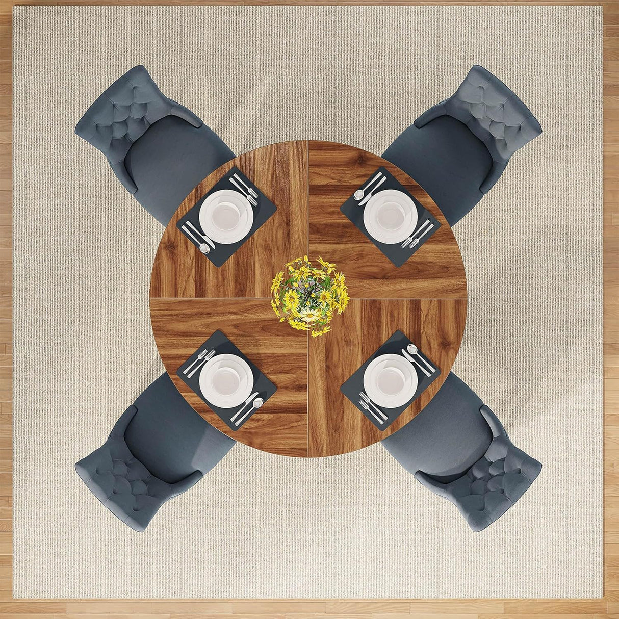 Round Dining Cross Base Kitchen Table