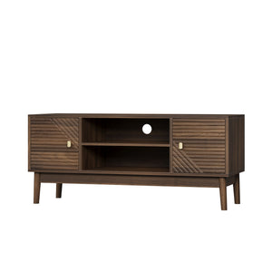TV Stand, Entertainment Center With Storage, Media Console Table For Living Room - Walnut
