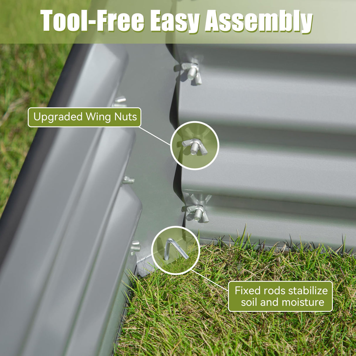 8x4x2 ft Galvanized Raised Garden Bed