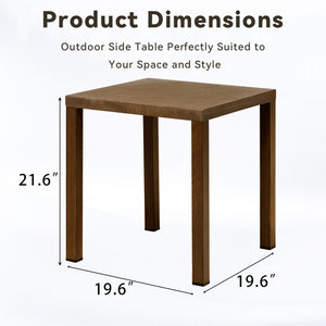 Outdoor Steel Side Table 22x20x20 Inch