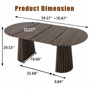 Walnut-Colored Wooden Dining Table