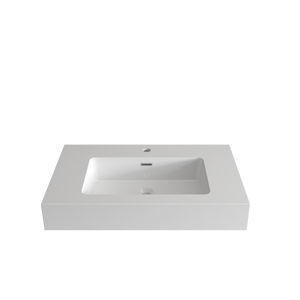 BB02-36-101 Integrated Solid Surface Basin Without Drain and Faucet, Glossy