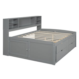 Daybed With 2 Bedside Cabinets, Upper Shelves And 4 Drawers