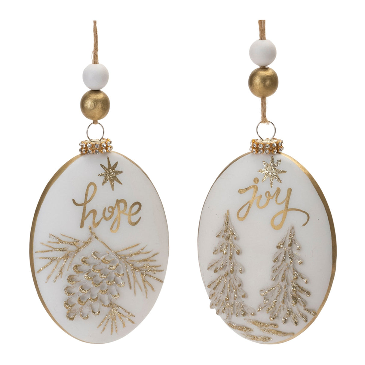 Glittered-Glass-Hope-and-Joy-Ornament-with-Wood-Beads-(Set-of-12)-Christmas-Ornaments