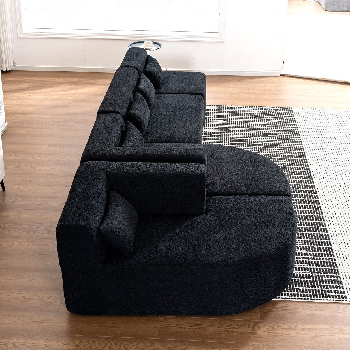 Upholstered Sofa Free Combined Sofa Couch With 2 Chaise Lounge And Five Back Pillows For Living Room