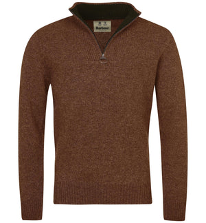 Barbour Men's Nelson Essential Quarter Zip Sweater - Sand Brown