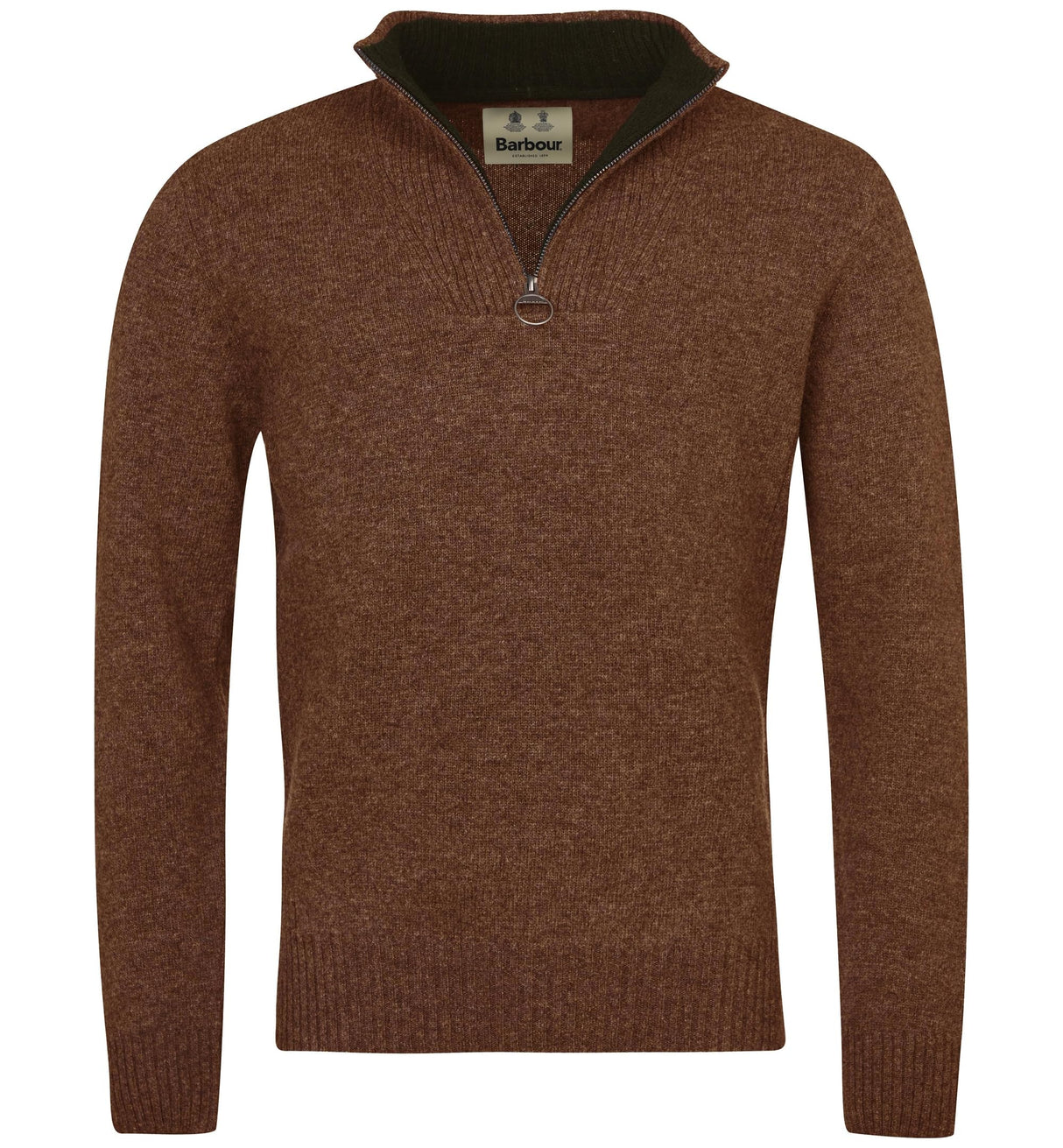 Barbour Men's Nelson Essential Quarter Zip Sweater - Sand Brown