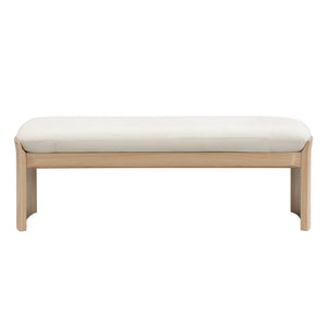 Footstool With Soft Cushion For Living Room - Beige / Natural