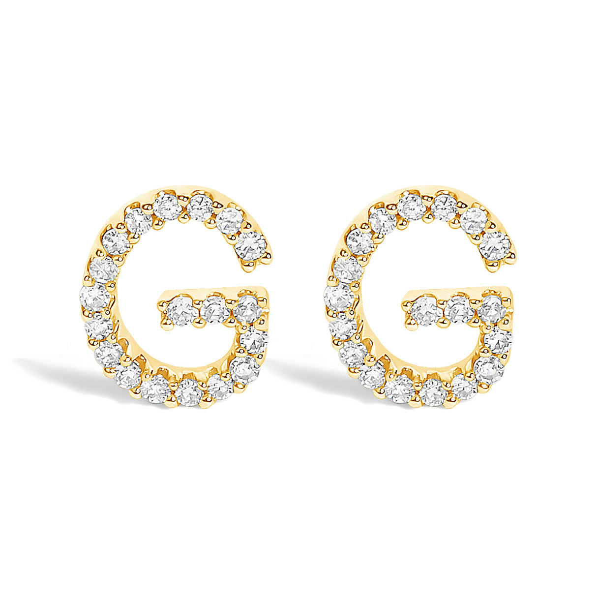 10K White Gold 1/10 Cttw Diamond Initial â€œAâ€ Stud Earring