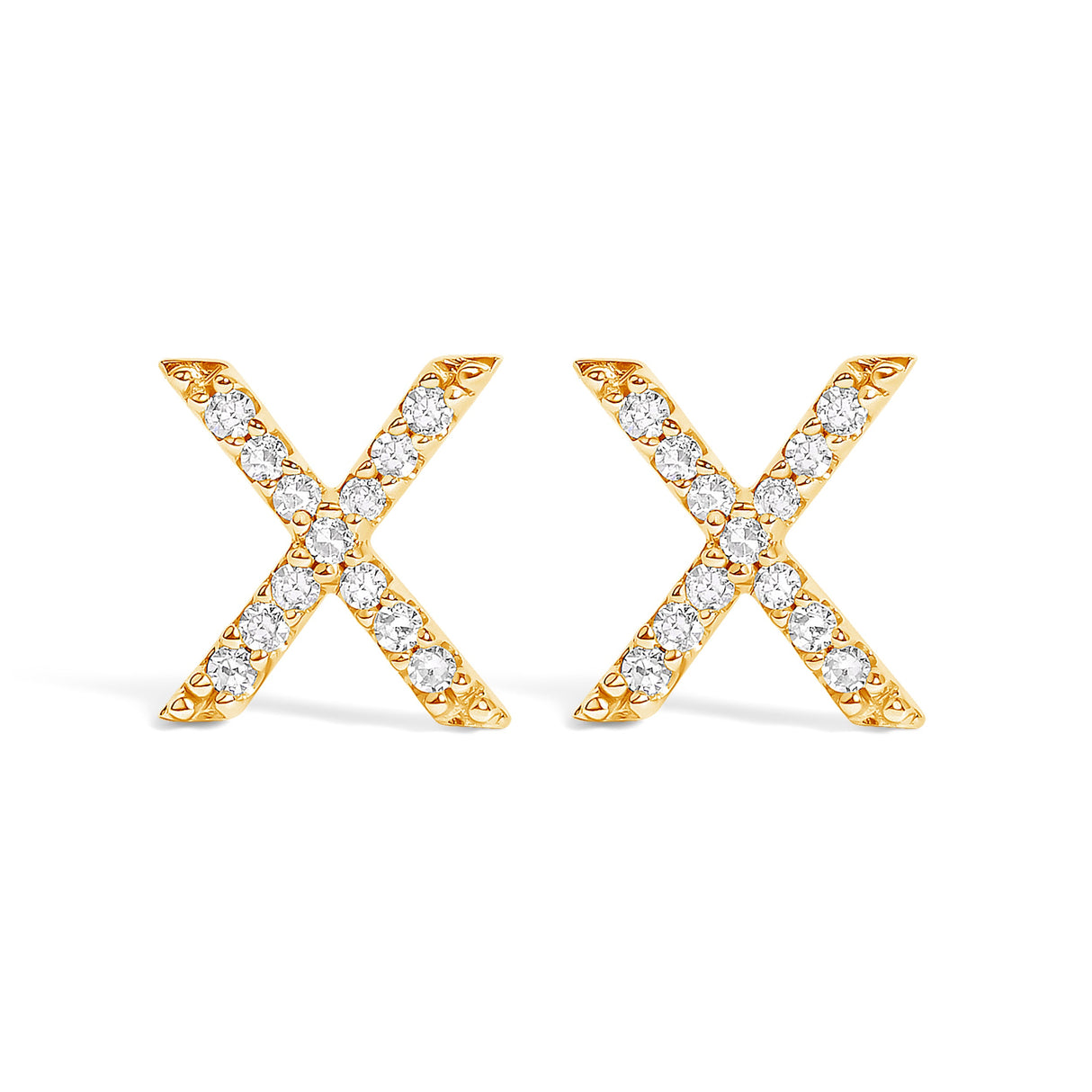 10K White Gold 1/10 Cttw Diamond Initial â€œAâ€ Stud Earring