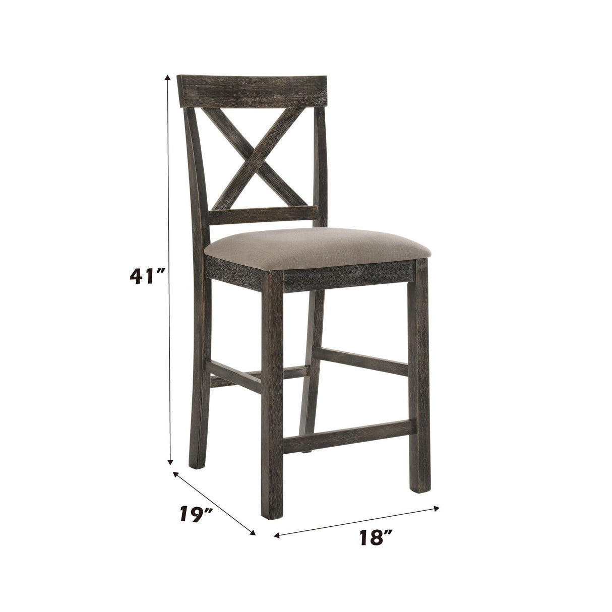 Martha II - Weathered Counter Height Chair (Set of 2) - Gray / Tan - Best Buy Furniture