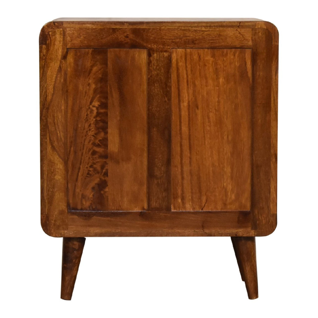 Solid Wood Mini Curved Chestnut Chest, 3-Drawer, Nordic Legs