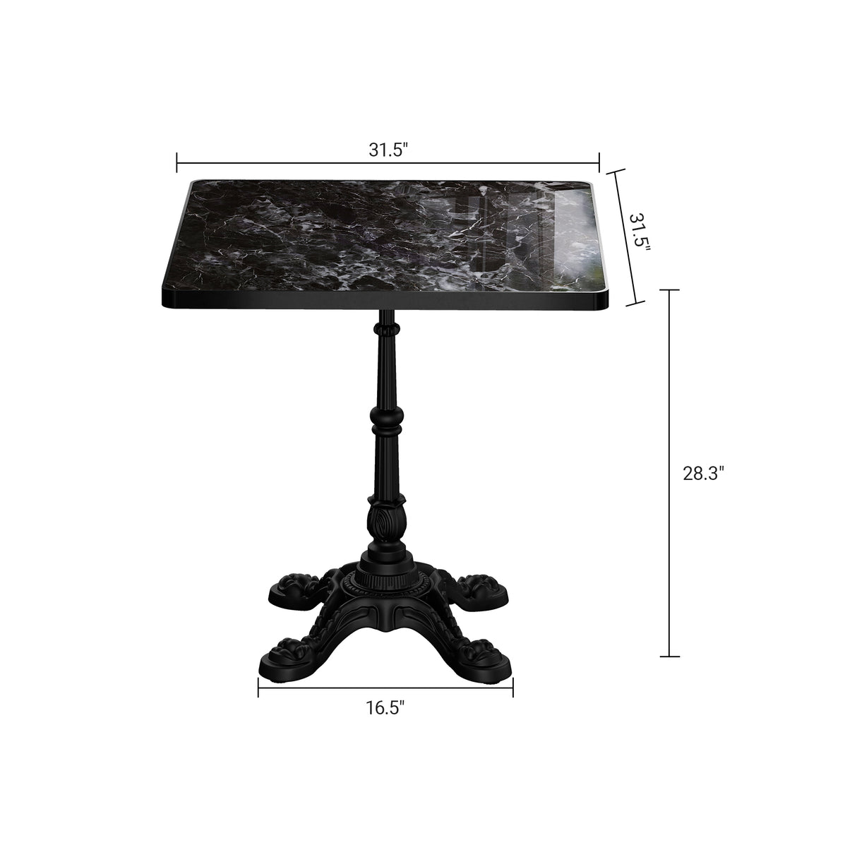 31.5" Square Outdoor Tulip Dining Table