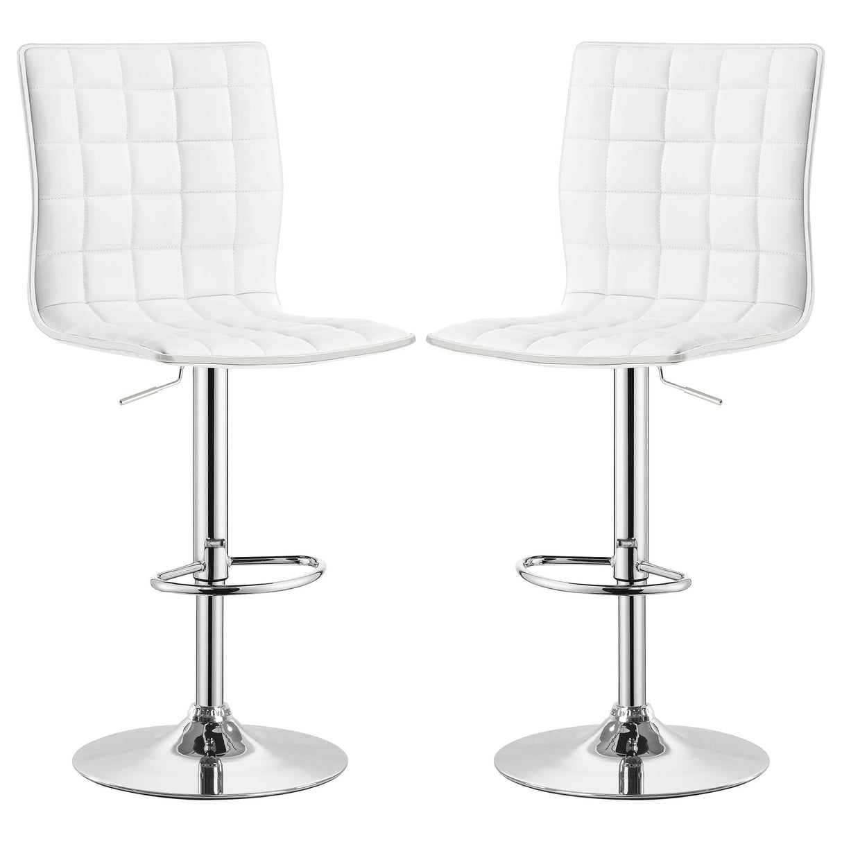 Ashbury - Upholstered Adjustable Bar Stool (Set of 2) - White