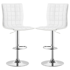 Ashbury - Upholstered Adjustable Bar Stool (Set of 2) - White