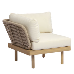 6-Piece Acacia Wood L-Shaped Modular Outdoor Sofa Set