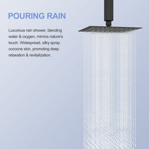 8" Square Rain Shower Head, Ceiling / Wall Mount Stainless Steel Bath Fixture