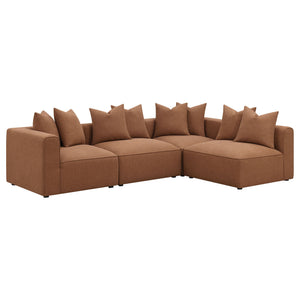 Colleen - Armless Chair With Pillows - Terracotta