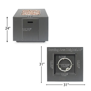 Outdoor Patio Gas Burning Fire Pit Table 50,000 Btu, Square - Best Buy Furniture