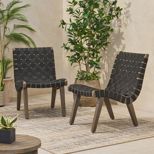 Lounge Chair With Stunning Rope Weave Design, (Set of 2) - Black - Best Buy Furniture