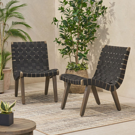 Lounge Chair With Stunning Rope Weave Design, (Set of 2) - Black - Best Buy Furniture