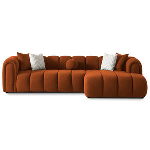 Beatrice Modern Tufted Sectional - Burnt