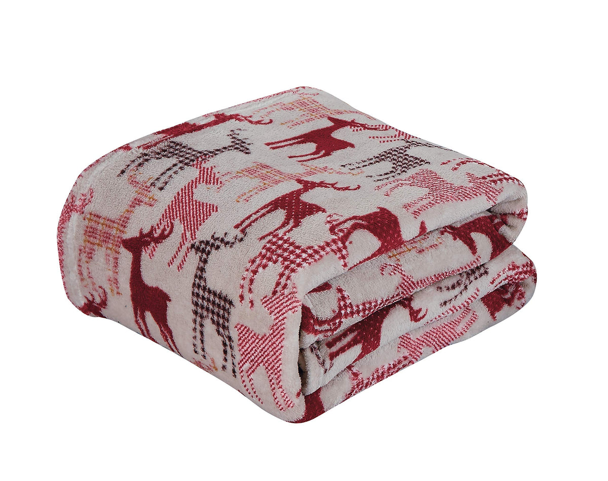 Decor&More Festive Holiday Microplush Throw Blanket (50" x 60") - Forest Friends