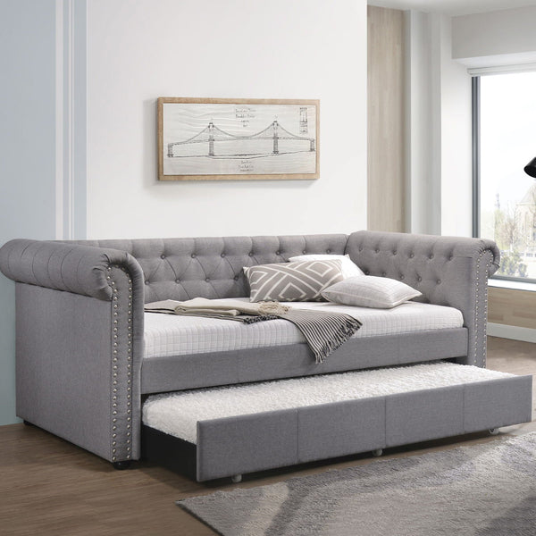 Justice - Twin Daybed With Trundle - Smoke Gray - Best Buy Furniture