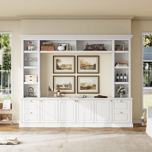 All-In-One TV Stand With Bookcase For TVs Up To 70"
