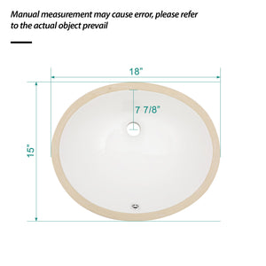 Elegant Ceramic Oval Undermount Bathroom Sink With Overflow