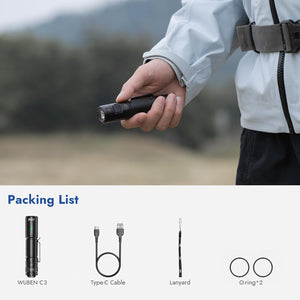 C3 Flashlight 1200 High Lumens Rechargeable Flashlight