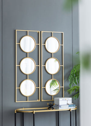 3 Mirror Piece Wall Mirror in Rectangular Frame