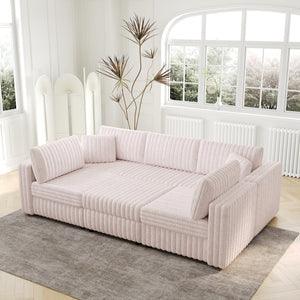 106.3" Soft U-Shaped 6-Person Sofa with Matching Ottoman